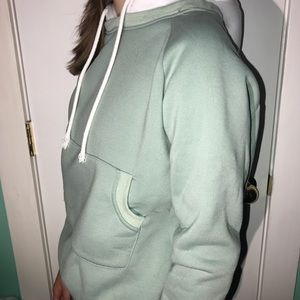 Green and white hoodie